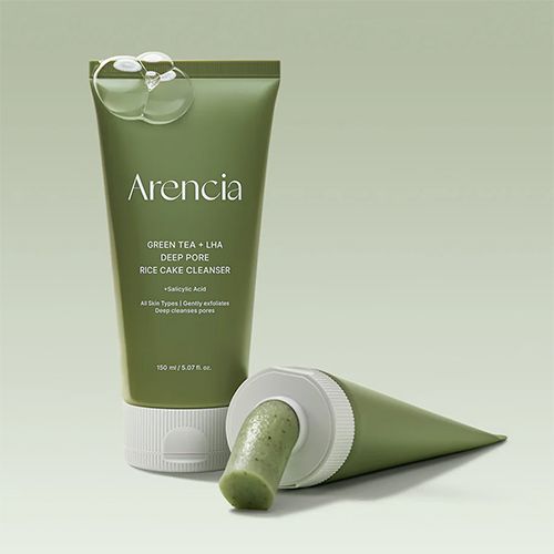 Arencia Green Tea + LHA Deep Pore Rice Cake Cleanser - 150g