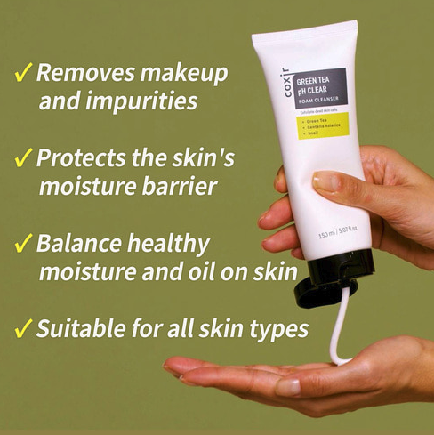 Coxir Green Tea Ph Clear Foam Cleanser - 150ml
