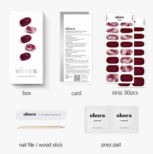 Ohora Semi Cured Gel Nail Strips - N Mulberry - 30ea