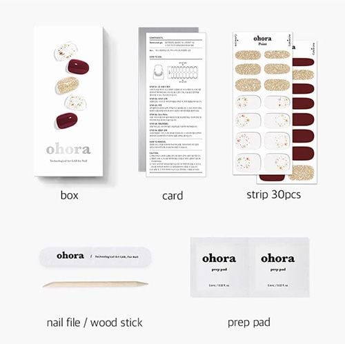 Ohora Semi Cured Gel Nail Strips - N Poinsettia - 30ea