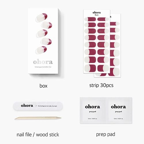 Ohora Semi Cured Gel Nail Strips - N Santa Baby - 30ea