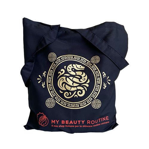 Shopper nera in cotone My Beauty Routine - L'anno del Serpente