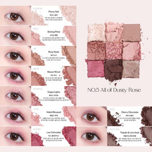 Unleashia Glitterpedia Eye Palette 5 All Of Dusty Rose - 6,6g