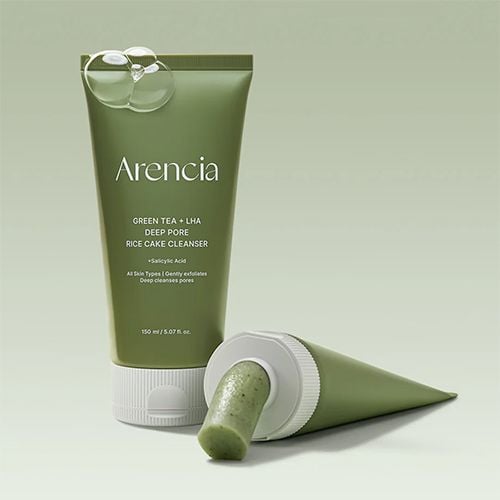 Arencia Green Tea + LHA Deep Pore Rice Cake Cleanser - 150g
