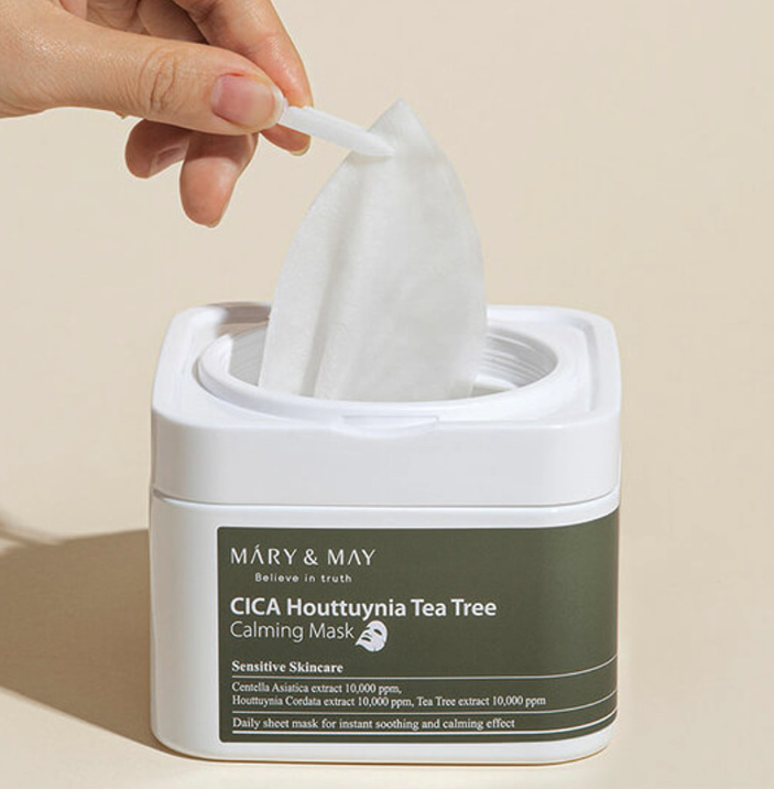 Mary&May Cica Houttuynia Tea tree Calming Mask - 30pcs
